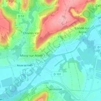 Mappa topografica Les Carreux, altitudine, rilievo