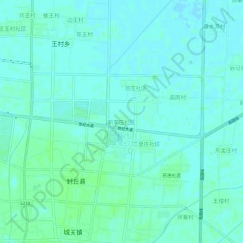 Mappa topografica 新李庄社区, altitudine, rilievo