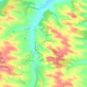 Mappa topografica A la Gavache, altitudine, rilievo