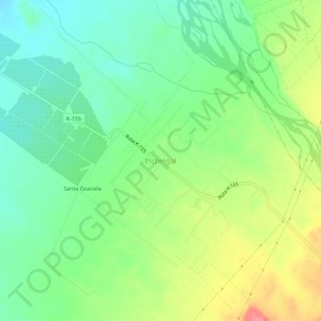 Mappa topografica Pichingal, altitudine, rilievo
