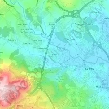 Mappa topografica Barro, altitudine, rilievo