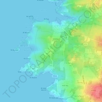 Mappa topografica Cervera, altitudine, rilievo