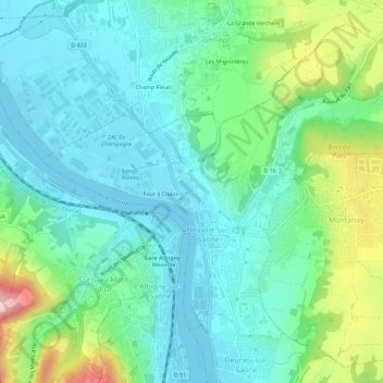 Mappa topografica Le Billard, altitudine, rilievo