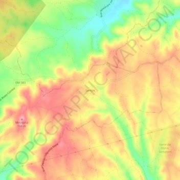 Mappa topografica Santos, altitudine, rilievo