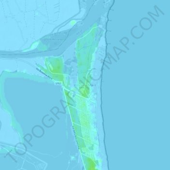 Mappa topografica Rosolina Mare, altitudine, rilievo