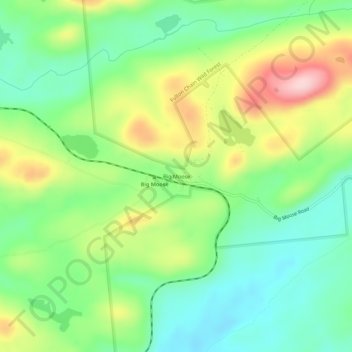Mappa topografica Big Moose, altitudine, rilievo