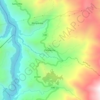 Mappa topografica Pahuancay, altitudine, rilievo