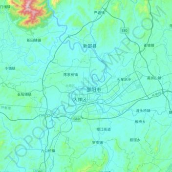 Mappa topografica Distretto di Beita, altitudine, rilievo
