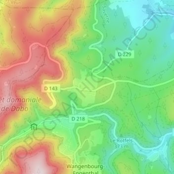 Mappa topografica Obersteigen, altitudine, rilievo