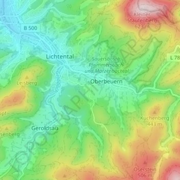 Mappa topografica Seelach, altitudine, rilievo
