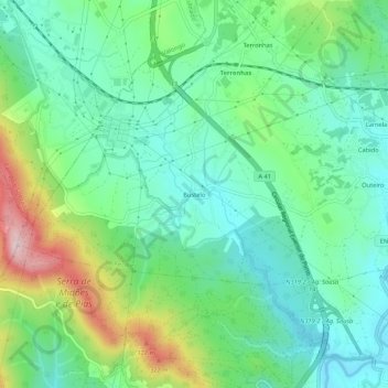 Mappa topografica Bustelo, altitudine, rilievo