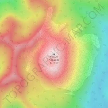 Mappa topografica Volcán Apagado, altitudine, rilievo
