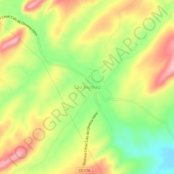 Mappa topografica São Nicolau, altitudine, rilievo