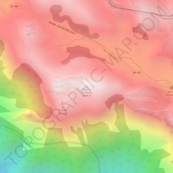 Mappa topografica Morro do Couto, altitudine, rilievo