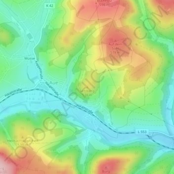 Mappa topografica Sehlberg, altitudine, rilievo