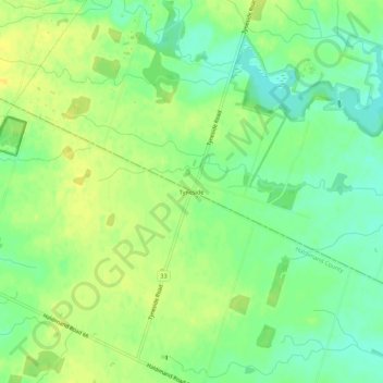 Mappa topografica Tyneside, altitudine, rilievo
