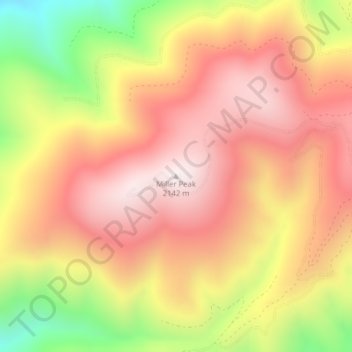 Mappa topografica Miller Peak, altitudine, rilievo