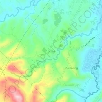 Mappa topografica Patag, altitudine, rilievo
