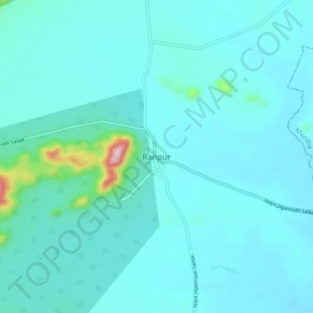 Mappa topografica Ranpur, altitudine, rilievo