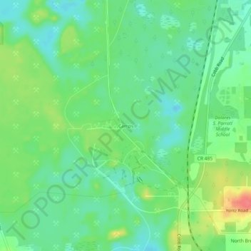 Mappa topografica Camps, altitudine, rilievo