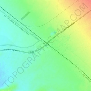 Mappa topografica Glamis, altitudine, rilievo
