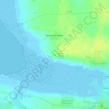 Mappa topografica Voßberg, altitudine, rilievo