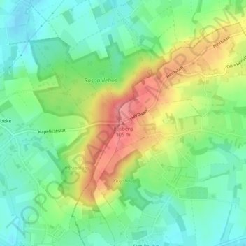 Mappa topografica Bosberg, altitudine, rilievo