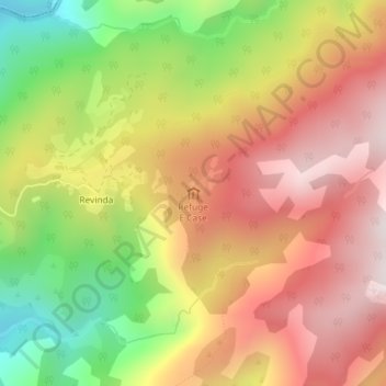 Mappa topografica Refuge E Case, altitudine, rilievo