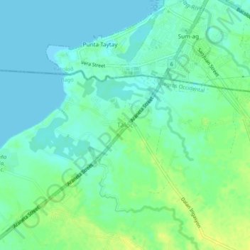 Mappa topografica Taloc, altitudine, rilievo