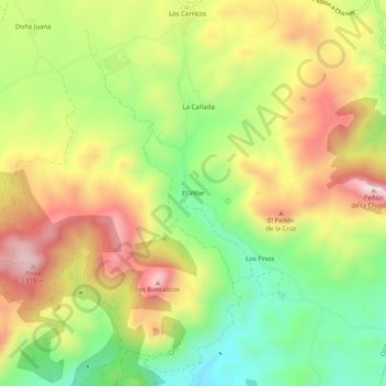 Mappa topografica El Villar, altitudine, rilievo