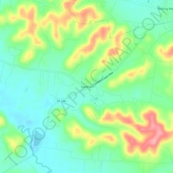Mappa topografica Southall, altitudine, rilievo