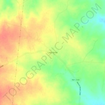 Mappa topografica Lake Victor, altitudine, rilievo