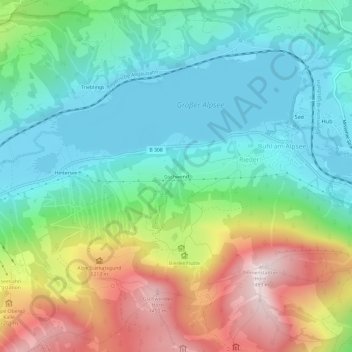 Mappa topografica Gschwend, altitudine, rilievo