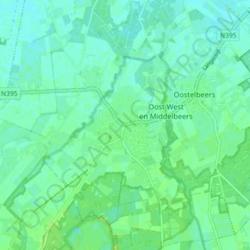 Mappa topografica Middelbeers, altitudine, rilievo