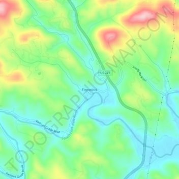 Mappa topografica Fleetwood, altitudine, rilievo