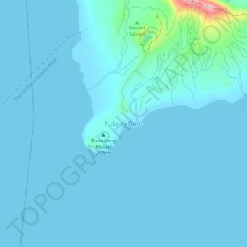 Mappa topografica Pulang-Bato, altitudine, rilievo