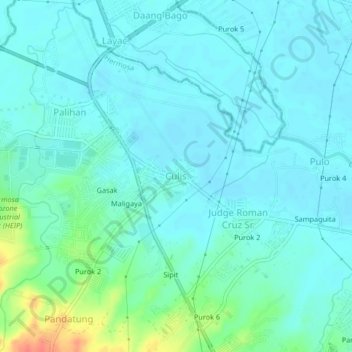 Mappa topografica Culis, altitudine, rilievo