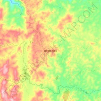 Mappa topografica Remedios, altitudine, rilievo