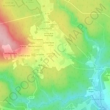 Mappa topografica La Ville, altitudine, rilievo