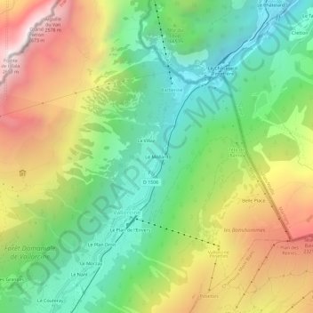 Mappa topografica Le Mollard, altitudine, rilievo
