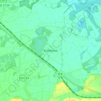 Mappa topografica Kühmoos, altitudine, rilievo