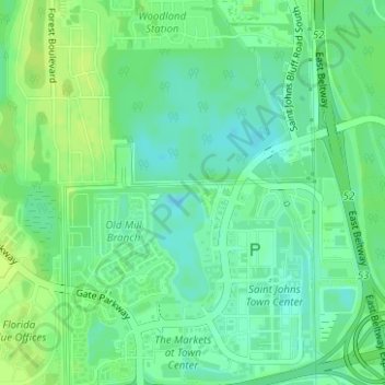 Mappa topografica Big Island Swamp, altitudine, rilievo