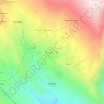 Mappa topografica Alaypampa, altitudine, rilievo