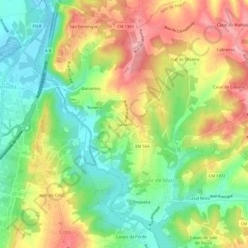 Mappa topografica Guisado, altitudine, rilievo