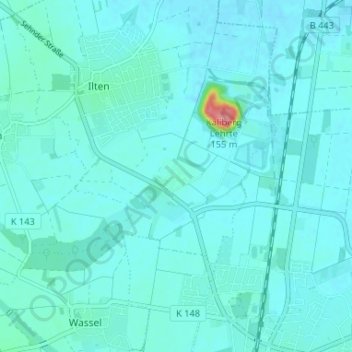 Mappa topografica Köthenwald, altitudine, rilievo