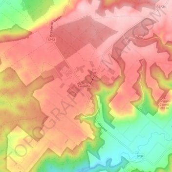 Mappa topografica Santo Pietro, altitudine, rilievo