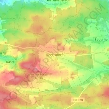 Mappa topografica Rezelsdorf, altitudine, rilievo