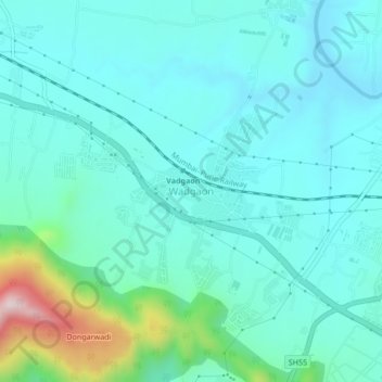 Mappa topografica Wadgaon, altitudine, rilievo