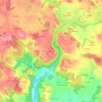 Mappa topografica Saint-Jean, altitudine, rilievo
