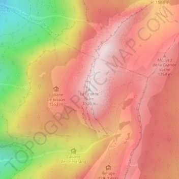 Mappa topografica La Grande Sure, altitudine, rilievo